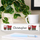 Red Truck Design Namensplakette