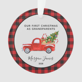 Red Truck Erste Weihnachten als. Großeltern-Foto Ornament