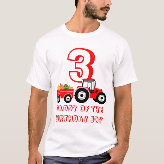 Red Truck Farm Produce Daddy Birthday Boy T-Shirt (Vorderseite)