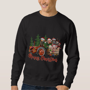 Red Truck Farm Traktor Farm Tiere Kuh Schwein Merr Sweatshirt