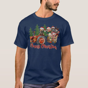 Red Truck Farm Traktor Farm Tiere Kuh Schwein Merr T-Shirt