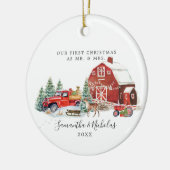 Red Truck First Christmas as Mr. & Mrs. Keramik Ornament (Links)