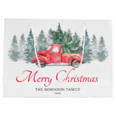 Red Truck Frohe Weihnachten Große Geschenktüte (Rückseite)
