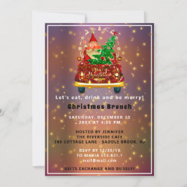 Red Truck Frohe Weihnachtsbaum Brunch Abendessen R Einladung