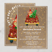 Red Truck Frohe Weihnachtsbaum Brunch Abendessen R Einladung (Vorne/Hinten)