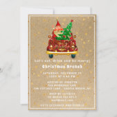 Red Truck Frohe Weihnachtsbaum Brunch Dinner Kraft Einladung (Vorderseite)