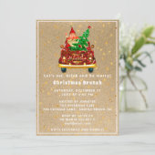 Red Truck Frohe Weihnachtsbaum Brunch Dinner Kraft Einladung (Stehend Vorderseite)