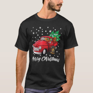 Red Truck Frohe Weihnachtsbaum Dackel Weihnachten T-Shirt
