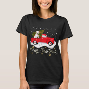Red Truck Frohe Weihnachtsbaum Labrador Retriever T-Shirt