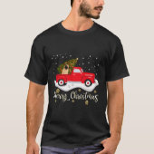 Red Truck Frohe Weihnachtsbaum Mops Weihnachten T-Shirt (Vorderseite)