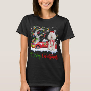 Red Truck Frohe Weihnachtsbaum Poodle Pajama T-Shirt