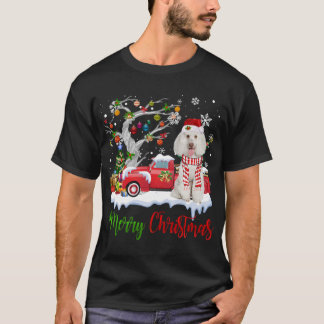 Red Truck Frohe Weihnachtsbaum Poodle Pajama T-Shirt