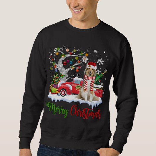 Red Truck Frohe Weihnachtsbaum Shetland Sheepdog P Sweatshirt (Vorderseite)