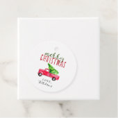 Red Truck Frohe Weihnachtsbaum Wasserfarbe niedlic Geschenkanhänger (Beispiel)