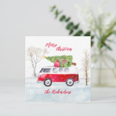 Red Truck Frohe Weihnachtskarte (Stehend Vorderseite)