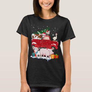 Red Truck Frohe Weihnachtstiere Lieben Bauernhof F T-Shirt