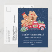 Red Truck Gingerbrei Cookie Weihnachten Postkarte (Vorne/Hinten)