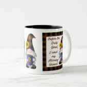 Red Truck Gnome-Kaffee Zweifarbige Tasse (VorderseiteRechts)