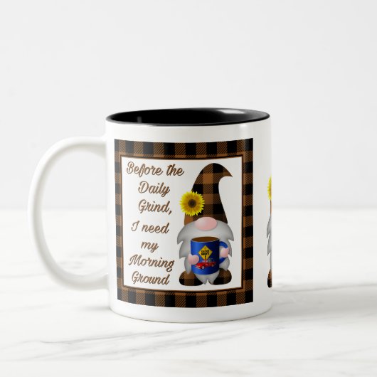 Red Truck Gnome-Kaffee Zweifarbige Tasse (Links)