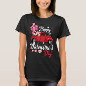 Red Truck Happy Valentines Day  Couple Matching T-Shirt (Vorderseite)