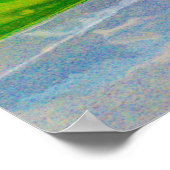 Red Truck Highway Driving in the Rain Art Poster 4 (Ecke)