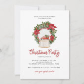 Red Truck Holly Berries Minimalistisches Party Einladung (Vorderseite)