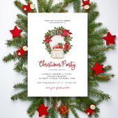 Red Truck Holly Berries Minimalistisches Party Einladung