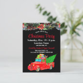 Red Truck, Hund, botanisches Weihnachtsgebäck Part Postkarte (Stehend Vorderseite)