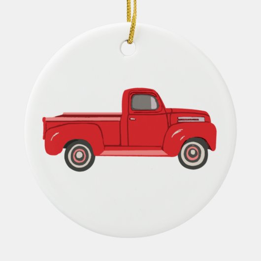 Red Truck Illustration Art Keramik Keramik Ornament (Vorne)