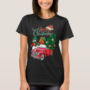 Red Truck Lieferwagen Weihnachtsbaum Frohe Weihnac T-Shirt