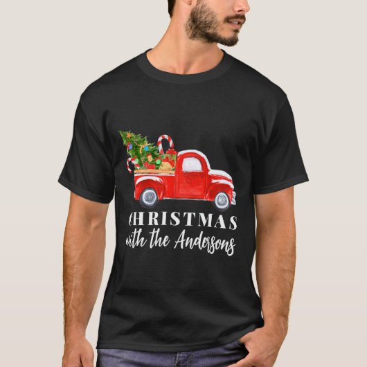 Red Truck Matching Family Christmas T-Shirt (Vorderseite)