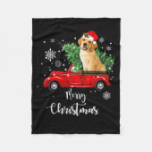 Red Truck Merry Christmas Tree Golden Retriever Ch Fleecedecke (Vorderseite)