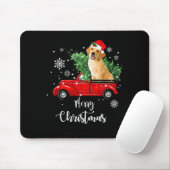 Red Truck Merry Christmas Tree Golden Retriever Ch Mousepad (Mit Mouse)