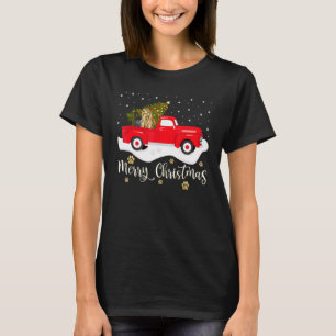 Red Truck Merry Christmas Tree Yorkshire Terrier C T-Shirt