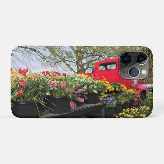 Red Truck mit Frühlingsblumen & Regenbogen Case-Mate iPhone Hülle (Rückseite (Horizontal))