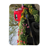 Red Truck mit Frühlingsblumen & Regenbogen Magnet (Vertikal)