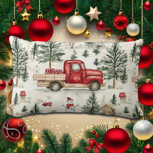 Red Truck mit Geschenken und Schneemann Lendenkissen