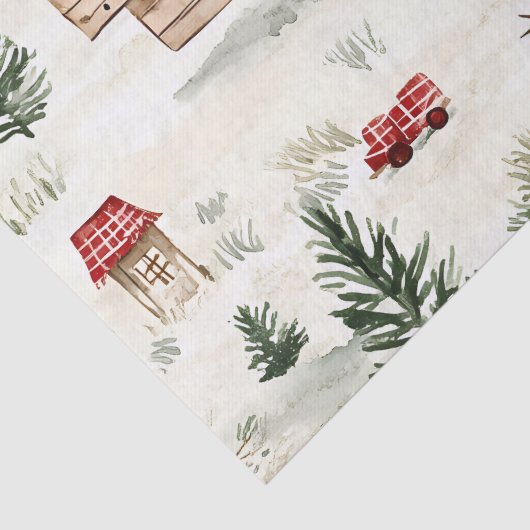 Red Truck mit Geschenken und Schneemann Seidenpapier (Detail)