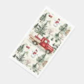 Red Truck mit Geschenken und Schneemann Serviette (Ecke)