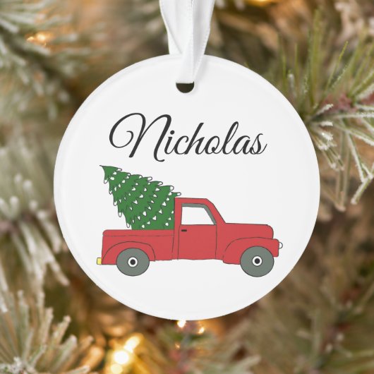 "Red Truck" Personalisiert Ornament (Baum)