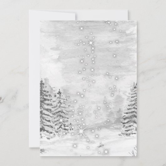 Red Truck Pine Tree Snow Forest Weihnachten Einladung (Rückseite)