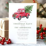 Red Truck Retro Weihnachten Party Einladung<br><div class="desc">Mit dieser charmanten Weihnachtsfeier laden wir Sie zu einem nostalgischen Feiertag ein. Die Aquarell-Party Einladung zeigt einen Vintagen roten LKW, der einen Weihnachtsbaum trägt. Das Retro-Design erinnert an Erinnerungen klassischer Urlaubstraditionen und schafft eine warme und einladende Atmosphäre für Ihre Ansammlung. Personalisieren Sie Ihre Veranstaltungsdetails, um es zu Ihrem individuellen Erlebnis...</div>