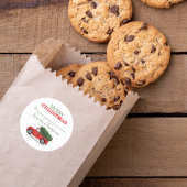 Red Truck Rustikaler Weihnachtsbaum von der Niedli Runder Aufkleber