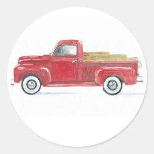 Red Truck Siegel Runder Aufkleber