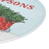 Red Truck Snow Weihnachtsbaum Personalisiert Schneidebrett (Ecke)
