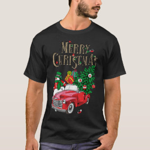 Red Truck Tragend Weihnachtsbaum Familie Matching T-Shirt