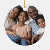 Red Truck Tree 2021 Frohe Weihnachtsfeier Foto Keramik Ornament (Hinten)