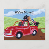 Red Truck und Labrador Neue Adresse Ankündigungspostkarte (Vorderseite)
