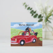 Red Truck und Labrador Neue Adresse Ankündigungspostkarte (Stehend Vorderseite)