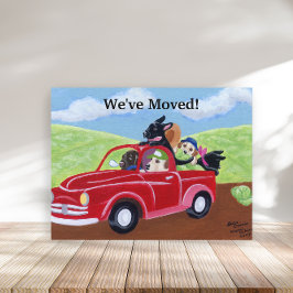 Red Truck und Labrador Neue Adresse Ankündigungspostkarte